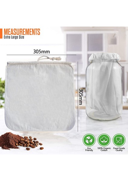 6 Paket Organik Yeniden Kullanılabilir Soğuk Kahve Demleme Filtreleri Çanta, 12 Inç Şarap Bira Filtreleri Çevre Dostu Örgü Pamuk Toddy Filtre (Yurt Dışından) fiyatları