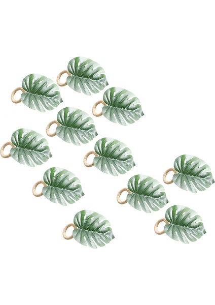 Monstera Peçete Halkaları 10'lu Set, Sahte Palmiye Ağacı Peçete Halkası, Masa Ayarı Için Yeşil Yaprak Peçete Tokaları Tutucu (Yurt Dışından) fiyatları