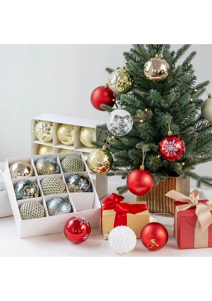 2x Noel Topu Baubles Büyük Ağaç Süslemeleri Topları Noel Partisi Asılı Süsler Yeni Yıl-B Için Noel Süslemeleri (Yurt Dışından)