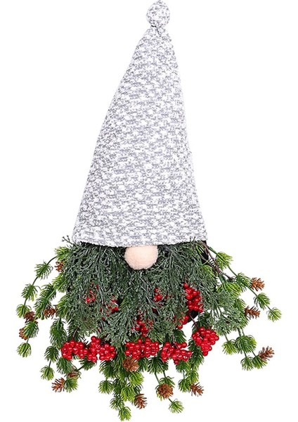 Şenlikli Çelenk Gnome Pencere Restoran Ev Noel Çelenk Için Kırmızı Meyveler Dekor ile Noel Süslemeleri Giyiyor (Yurt Dışından)