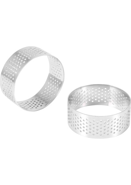 60 Paket 5 cm Paslanmaz Çelik Tart Halkası, Isıya Dayanıklı Delikli Kek Mus Halkası, Yuvarlak Halka Pişirme Çörek Araçları (Yurt Dışından) modelleri