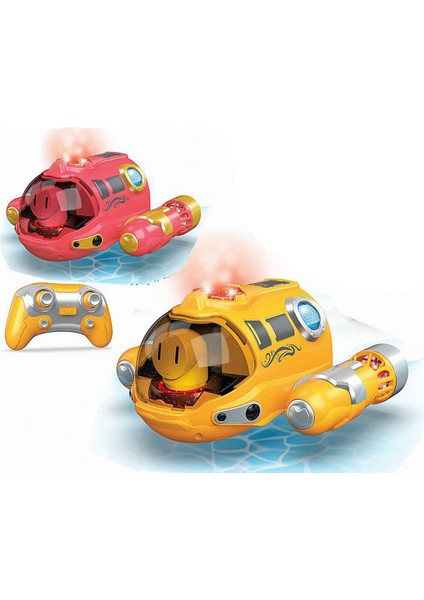 Mini Rc Tekne 2.4g Sprey Uzaktan Kumanda Tekne Çocuk Su Oyuncakları Doğum Günü Hediyesi Denizaltı Tekne Şekli Oyuncaklar-Kırmızı (Yurt Dışından)