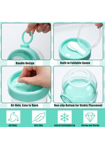 Kapaklı ve Kaşıklı Gecelik Yulaf Kapları, 20 Oz Yoğurt Kavanozları Sızdırmaz Yulaf Kavanozları Yulaf Ezmesi Salata Kavanozları, 6 Adet (Yurt Dışından) indirimleri