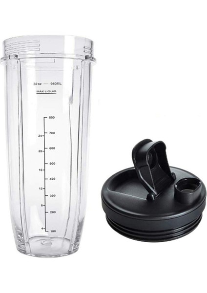2x Kapak ve 32 Oz Bardak ve 7 Yüzgeç Bıçak Ninja Auto Iq 1000 W Blender Aksesuarları Yedek Parçalar Için Uyumlu BL482 (Yurt Dışından) modelleri