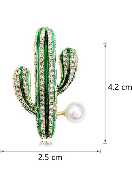 Kaktüs Şekli Broş Rhinestones Broş Pins Takım Elbise Kazak Aksesuarları Takı Kadınlar Için Klip (Yurt Dışından) modelleri