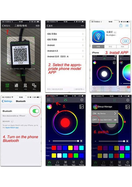 2x 6 In 1 Rgb LED Atmosfer Araba Işık Iç Ortam Işığı Fiber Optik Şeritler Işık App Kontrolü Tarafından Dıy Müzik 8 M Fiber (Yurt Dışından) fırsatları