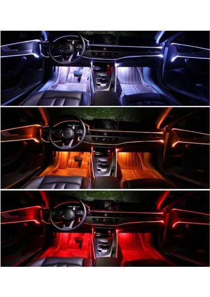 2x 6 In 1 Rgb LED Atmosfer Araba Işık Iç Ortam Işığı Fiber Optik Şeritler Işık App Kontrolü Tarafından Dıy Müzik 8 M Fiber (Yurt Dışından) indirimleri