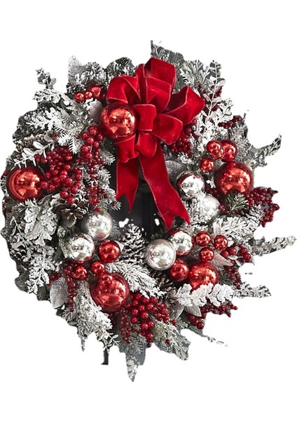 Akülü Kırmızı ve Beyaz Tatil Trim Noel Çelenkler Dekorasyon Ön Kapı Duvar Asılı Noel Çelenk (Yurt Dışından) fiyatları