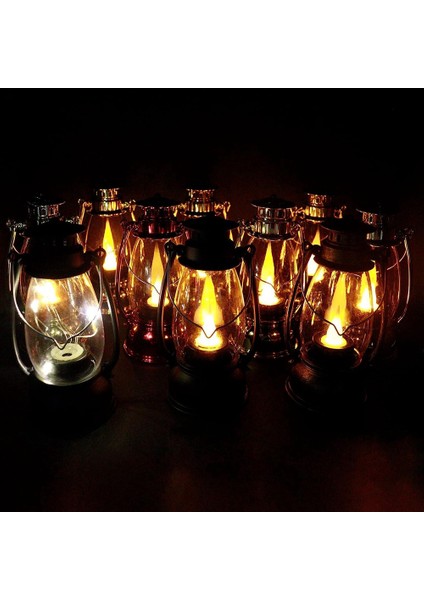 Vintage Mum Fenerler Kapalı 12 Adet Mini Fener Titreşimsiz Mumlar ile Küçük Asılı Fenerler Ev Dekor Için Siyah (Yurt Dışından) fiyatları