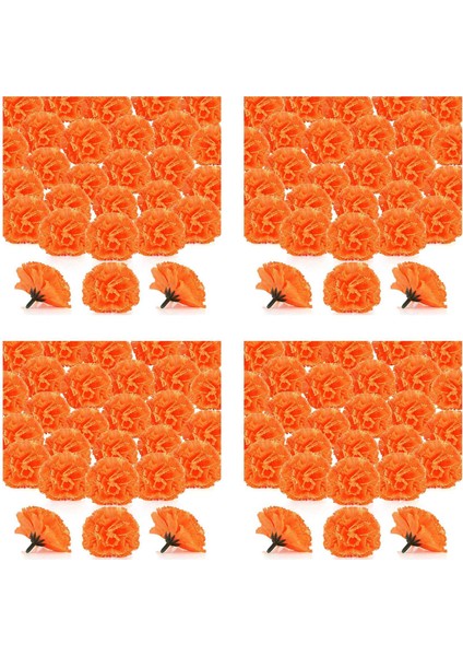 Kadife Çiçeği Çiçek Kafaları Toplu, 400 Adet Yapay Çiçekler Çelenk El Sanatları Için Kafaları, Ipek Kadife Çiçeği Sahte Çiçekler, Turuncu (Yurt Dışından)