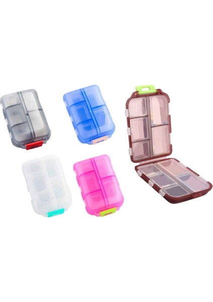 5'li Etiketli Seyahat Ilaç Kutusu Paketi, Yedi Günlük 10 Bölmeli Ilaç Kutusu, Cep Cüzdanı Için Küçük Ilaç Kutusu (Yurt Dışından)