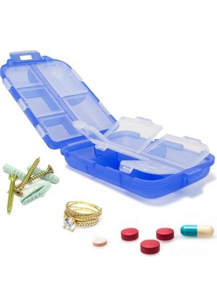 5'li Etiketli Seyahat Ilaç Kutusu Paketi, Yedi Günlük 10 Bölmeli Ilaç Kutusu, Cep Cüzdanı Için Küçük Ilaç Kutusu (Yurt Dışından) indirimleri