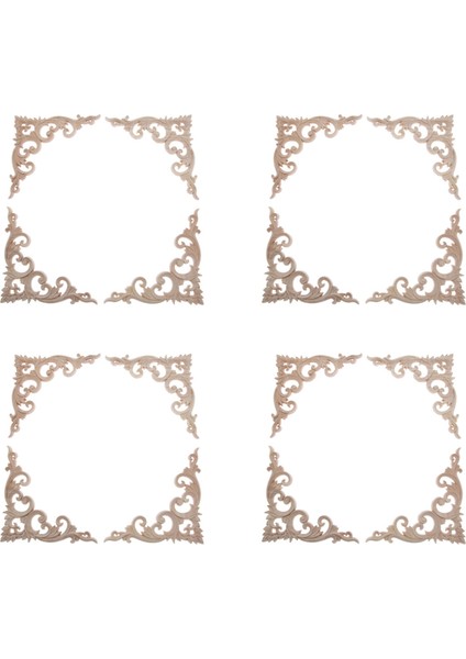 16 Adet Ahşap Oyma Köşe Onlay Aplike Boyasız Çerçeve Dolap Dolap Çıkartması Ev Mobilya Dekorasyonu Için 15 cm (Yurt Dışından)