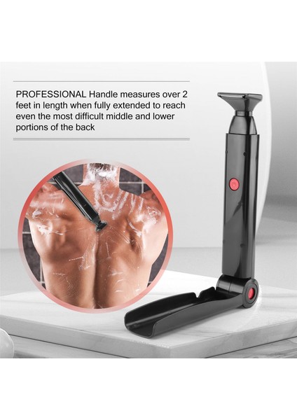 Uzun Saplı Erkekler Arka Saç Tıraş Makinesi USB Şarj Edilebilir Büyük Bıçak Düzeltici 2 In 1 Katlanabilir Arka Tıraş Makinesi Erkekler Saç Çıkarıcı (Yurt Dışından) indirimleri