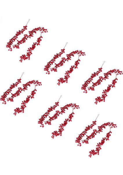 6 Adet 5.9 Ft Noel Kırmızı Berry Çelenk Yapay Bordo Kırmızı Pip Noel Çelenk (Yurt Dışından) fiyatları