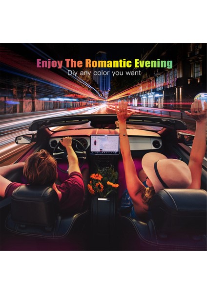 Uygulama Kontrollü Araç LED Işıkları Iç Mekan Akıllı, Müzikli ve Dıy Modlu Rgb Araç Işıkları, Araç Şarj Aleti ile 2 Satır Tasarımı (Yurt Dışından) fırsatları