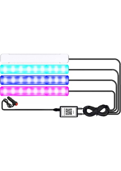 Uygulama Kontrollü Araç LED Işıkları Iç Mekan Akıllı, Müzikli ve Dıy Modlu Rgb Araç Işıkları, Araç Şarj Aleti ile 2 Satır Tasarımı (Yurt Dışından) indirimleri