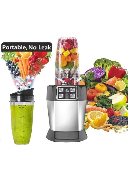 BL450/BL454/BL456/BL480/BL481 ile Nutri Ninja Auto Iq Serisi Karıştırıcılar Için 2 Paket Yedek 24OZ Bardak Emzik Kapaklı (Yurt Dışından) fırsatları