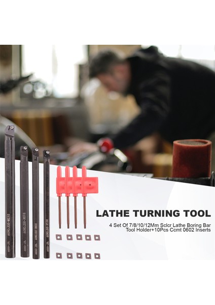 Set 7/8/10/12MM Sclcr Torna Delme Çubuğu Takım Tutucu + 10 Adet Ccmt 0602 Uçlar (Yurt Dışından) indirimleri