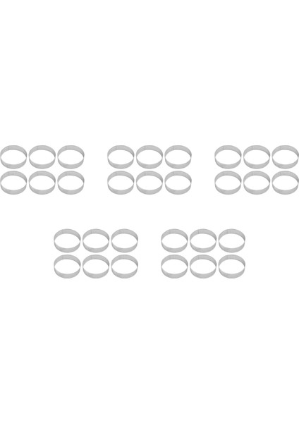 30 Paket Paslanmaz Çelik Tart Halkaları, Isıya Dayanıklı Delikli Kek Mus Halkası, Kek Halkası Kalıbı, Yuvarlak Kek Pişirme Araçları (Yurt Dışından)