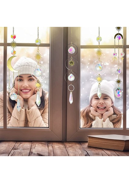 12 Adet Renkli Kristaller Suncatcher Asılı Güneş Yakalayıcı Zincir Kolye Süs Kristal Toplar ile Pencere Bahçe Için (Yurt Dışından)