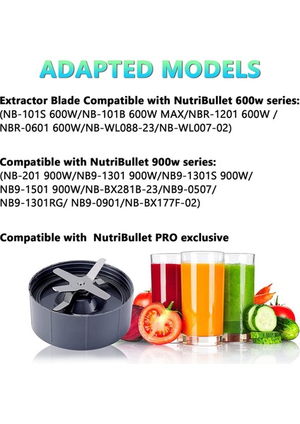 Nutribullet Karıştırıcılar 600W/900W/PRO Için Blender Yedek Parçaları - Çıkarıcı Bıçağı ve 32OZ Büyük Bardaklar ve 24OZ Büyük Bardaklar (Yurt Dışından)
