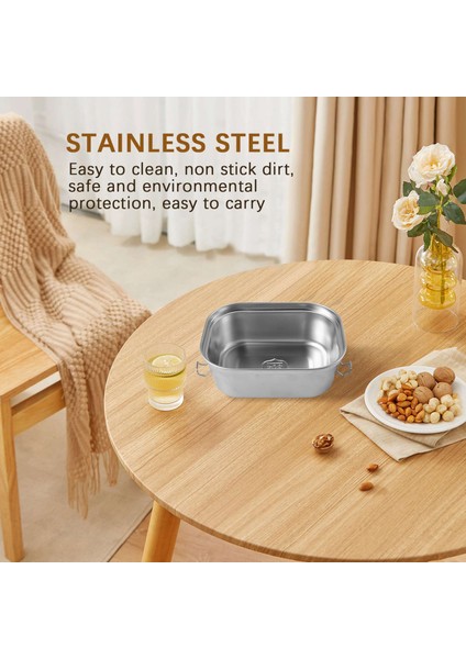 Paslanmaz Çelik Öğle Yemeği Kutusu Metal Bento Kutusu Aperatif Gıda Kabı Açık Saklama Kutusu Öğle Yemeği Kutusu Çocuklar Için (Yurt Dışından) indirimleri