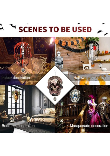 2 Paket Süblimasyon Rüzgar Spinner Boşlukları, Kafatası Şekli 3D Alüminyum Rüzgar Enerjili Kinetik Heykel Bahçe ve Bahçe Için (Yurt Dışından) fırsatları