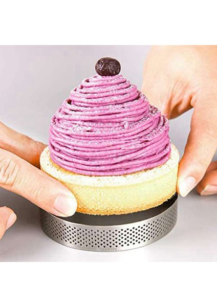 24 Paket Paslanmaz Çelik Tart Yüzükler 3 In, Delikli Kek Mus Halkası, Kek Halkası Kalıbı, Yuvarlak Kek Pişirme Araçları (Yurt Dışından) fırsatları