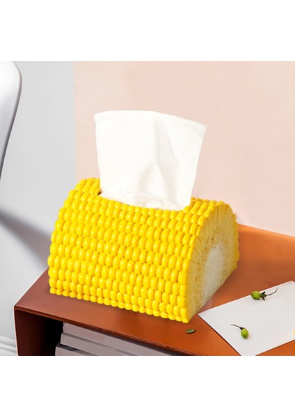 Modern Basit Çin Tarzı Sevimli Mısır Şekilli Doku Kutusu Reçine Kağıt Çekmece Oturma Odası Dekor Süsler Kağıt Saklama Kutusu (Yurt Dışından) fırsatları