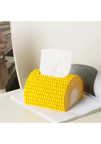 Modern Basit Çin Tarzı Sevimli Mısır Şekilli Doku Kutusu Reçine Kağıt Çekmece Oturma Odası Dekor Süsler Kağıt Saklama Kutusu (Yurt Dışından) indirimleri