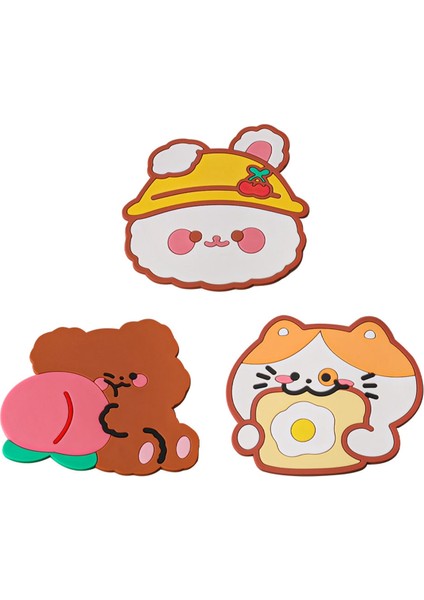 Sevimli Oda Dekor Sevimli Hayvanlar Mouse Pad Coaster Olmayan Kawaii Kahve Fincanı Mat Su Geçirmez Masa Mat (Yurt Dışından)
