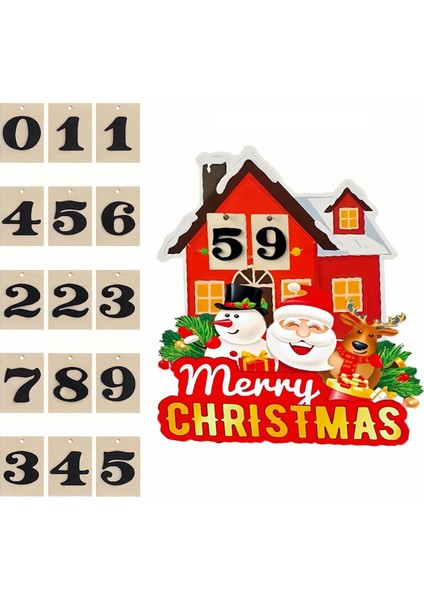 Parti Kahve Evi Için Noel Advent Takvimi, Noel Sloganı Süsleri Noel Baba Ren Geyiği Kardan Adam Mutlu (Yurt Dışından)