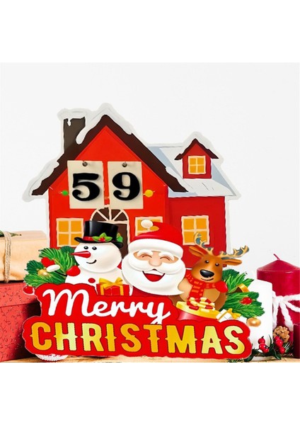 Parti Kahve Evi Için Noel Advent Takvimi, Noel Sloganı Süsleri Noel Baba Ren Geyiği Kardan Adam Mutlu (Yurt Dışından)
