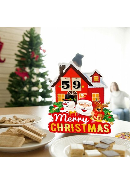 Parti Kahve Evi Için Noel Advent Takvimi, Noel Sloganı Süsleri Noel Baba Ren Geyiği Kardan Adam Mutlu (Yurt Dışından)