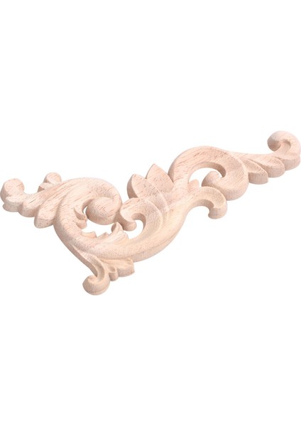 Adet Ahşap Oyma Köşe Onlay Boyasız Aplike Çerçeve Kapı Dekorları Çıkartması 15X8X0.8 cm (Yurt Dışından)