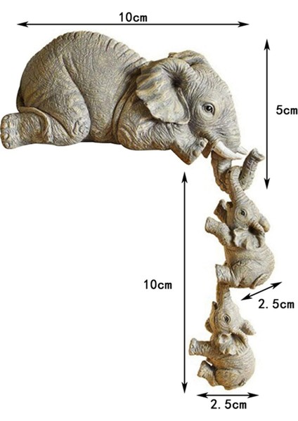 Fil Reçine Süsler 6 Parçalı Dekor, El Sanatları Heykellerinin Kenarında Asılı 2 Fil Anne ve 4 Bebek (Yurt Dışından) fiyatları