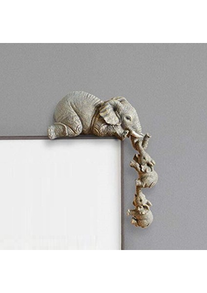 Fil Reçine Süsler 6 Parçalı Dekor, El Sanatları Heykellerinin Kenarında Asılı 2 Fil Anne ve 4 Bebek (Yurt Dışından) modelleri