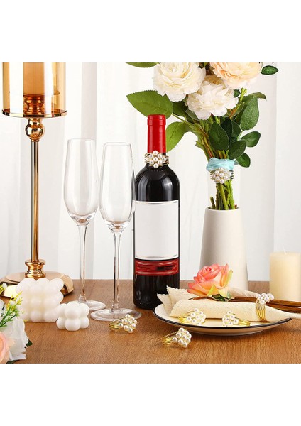 12 Altın Peçete Halkası Seti Düğün Iyilik Serviette Peçete Halkaları Yemek Masası Için Inci Peçete Tokaları Yüzükler (Yurt Dışından) fırsatları