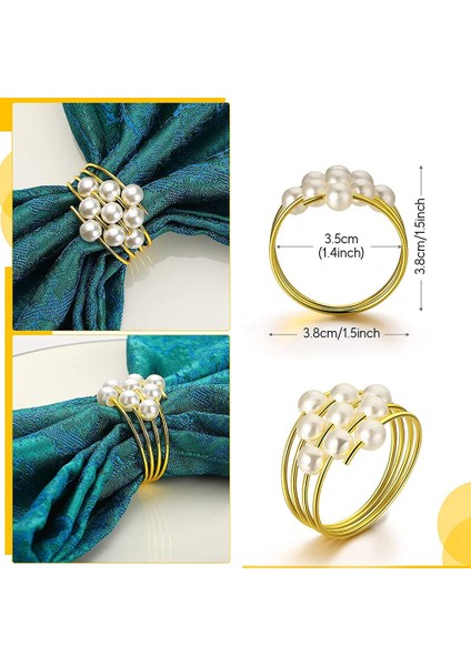 12 Altın Peçete Halkası Seti Düğün Iyilik Serviette Peçete Halkaları Yemek Masası Için Inci Peçete Tokaları Yüzükler (Yurt Dışından) indirimleri