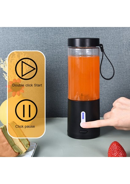 6 Bıçaklı Elektrikli Meyve Sıkacağı Smoothie Blender Kupası Taşınabilir USB Karıştırıcılar Kablosuz Pres Sıkacakları Şarj El Sıkacağı A (Yurt Dışından)