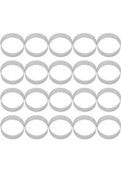 20 Adet 6 cm Dairesel Tart Yüzük Tatlı Paslanmaz Çelik Delikli Meyve Pasta Kiş Kek Mus Kalıp Mutfak Pişirme Kalıp (Yurt Dışından)