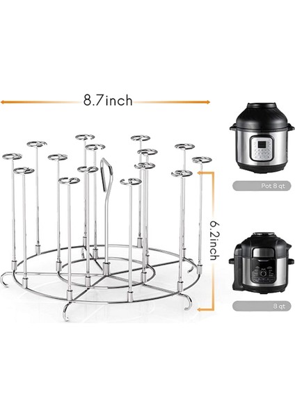2x Izgaralar Dehidrasyon Rafları, Ninja Foodi 8 Quart Hava Fritöz Aksesuarları Için Uygun Şiş Standı (Yurt Dışından)