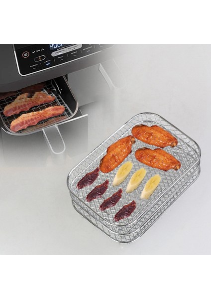 Ninja Çift Hava Fritöz Için Hava Fritöz Rafı, 3 Katmanlı Gıda Kurutucu Raf Tost Rafı Izgara Hava Fritöz Aksesuarları (Yurt Dışından)