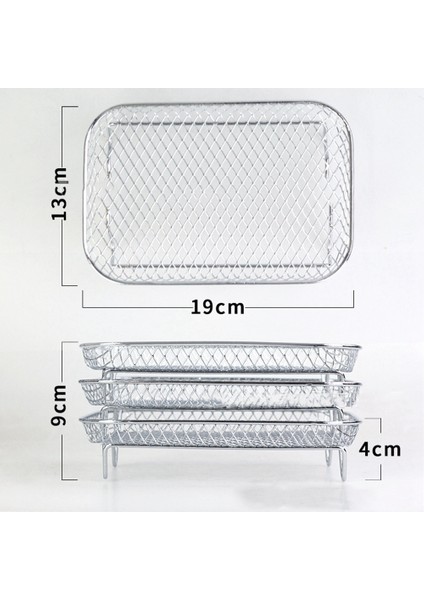 Ninja Çift Hava Fritöz Için Hava Fritöz Rafı, 3 Katmanlı Gıda Kurutucu Raf Tost Rafı Izgara Hava Fritöz Aksesuarları (Yurt Dışından)