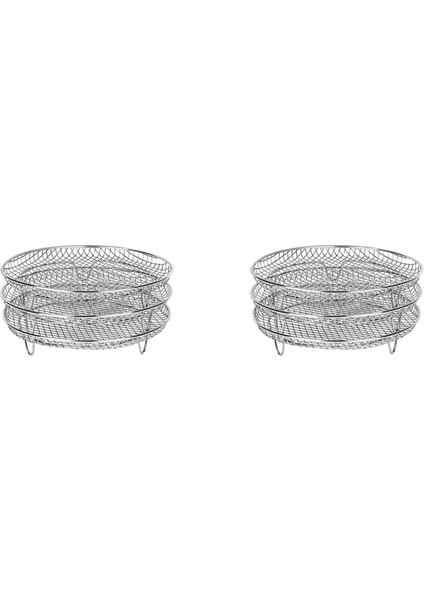 2x Hava Fritöz Üç Istiflenebilir Kurutucu Rafları Gowise Philips Ninja Paslanmaz Çelik Hava Fritöz Rafı Tüm 4.2-5.8qt'ye Uygun (Yurt Dışından)