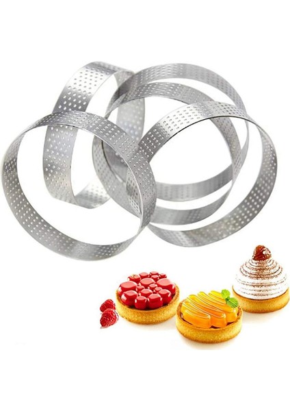Paslanmaz Çelik Delikli Tart Yüzük, 20 Adet 5 cm Delikli Kek Mousse Yüzük, Dıy Yuvarlak Tart Yüzükler Pişirme Tatlı Yüzük (Yurt Dışından) fırsatları