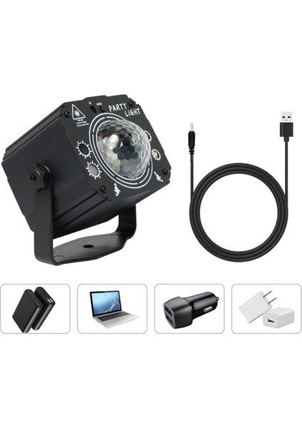 Renkli Top Flaş Ktv Atmosfer Işığı Lazer Projeksiyon Işığı LED Strobe Işık Ses Kontrollü Sahne Işığı (Yurt Dışından)