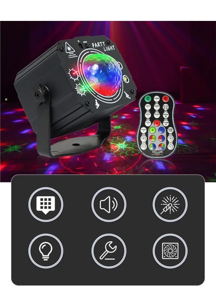 Renkli Top Flaş Ktv Atmosfer Işığı Lazer Projeksiyon Işığı LED Strobe Işık Ses Kontrollü Sahne Işığı (Yurt Dışından)