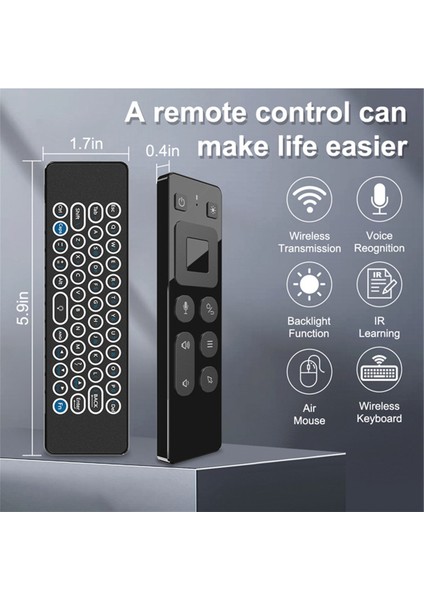 T9PRO Hava Fare Ses Kontrolü 2.4 Ghz Bluetooth Işaretçi Sayfası Android Tv Kutusu Tablet Için Kablosuz Klavye Uzaktan Döndürme (Yurt Dışından)